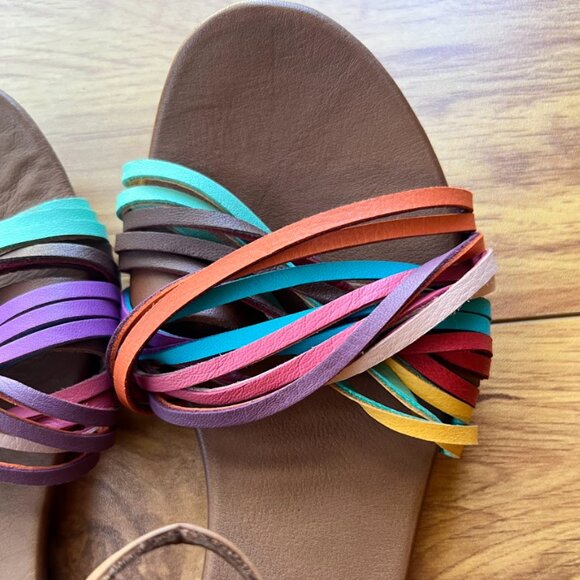 Bueno Cara Colorful/ Multicolor Leather Sandals Sz 39 (8.5 US) NWT - Picture 3 of 10